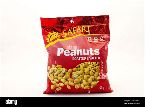 Alberton South Africa A Packet Of Safari Roasted And Salted Peanuts Isolated On A Clear