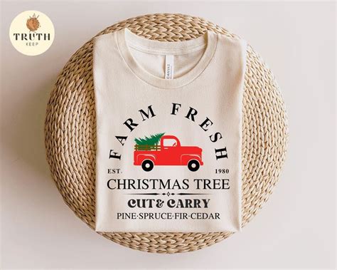 Farm Fresh Christmas Tree Svg Png Shirt Christmas Svg Gift Rustic Sign