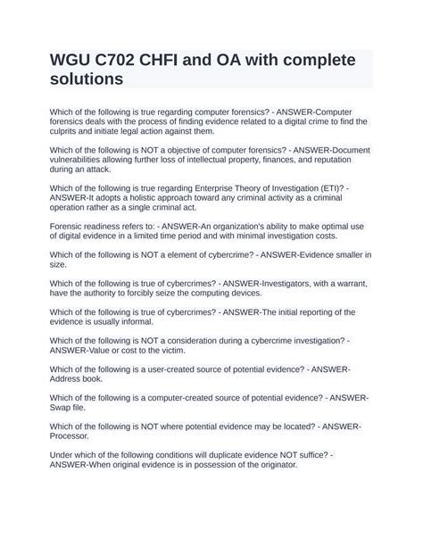 Solution Wgu C Chfi And Oa With Complete Solutions Docx Studypool