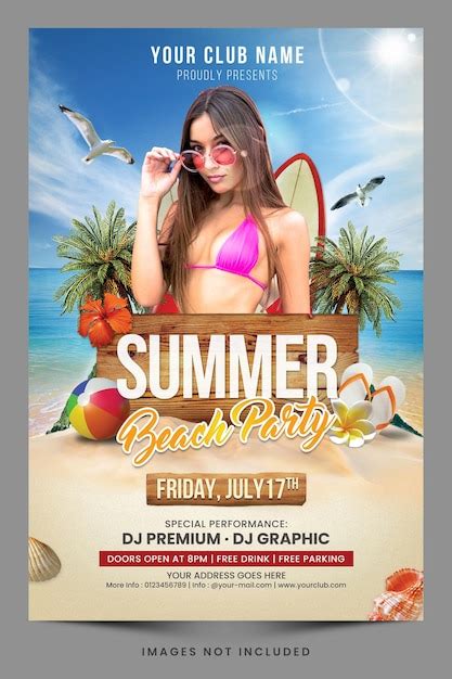 Premium Psd Summer Beach Party Flyer Template