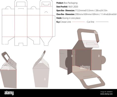 Vector De Troquelado De Plantilla De Embalaje De Caja Imagen Vector De