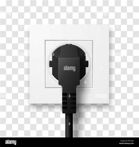 Realistic Plug Inserted In Electrical Outlet Isolated Socket With Plug