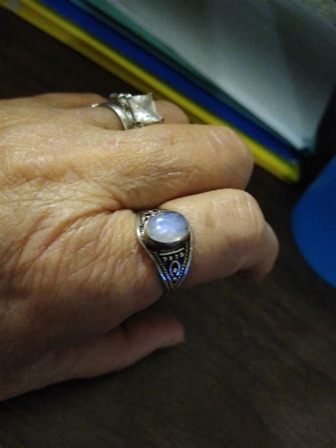 Moonstone Ring, Moon Aura Ring, Sterling Silver Ring, Stone, Gemstone