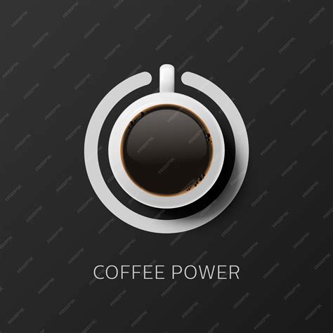 Premium Vector | Coffee power vector 3d realistic white mug with black