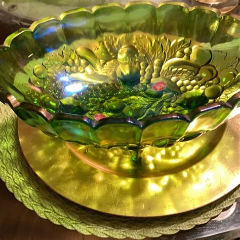 Accents Vintage Midcentury Green Glass Fruit Bowl Poshmark