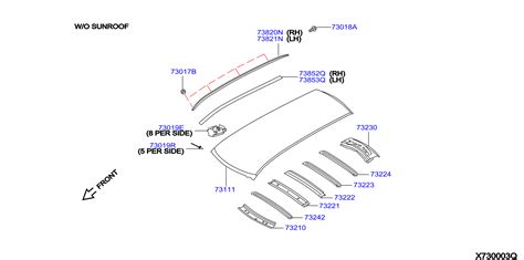 Infiniti Qx Hybrid Comfort Roof Molding Left Na B