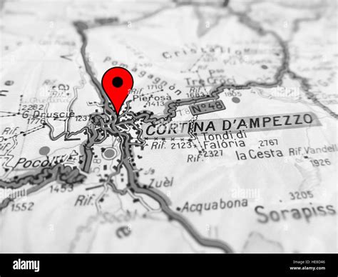 Cortina city over a road map (ITALY Stock Photo - Alamy