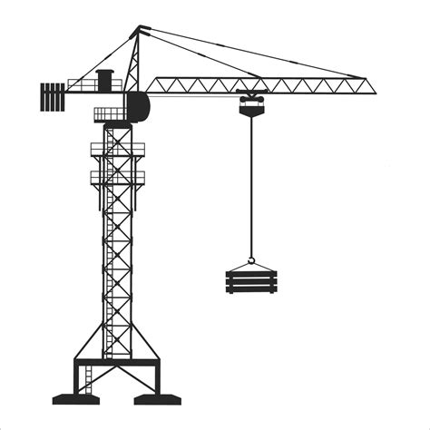 Construction Elements Crane Vector On White Background Hard Work