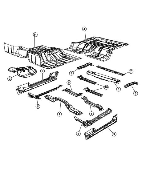 Jeep Wrangler Crossmember Rear Floor Left Ac Mopar