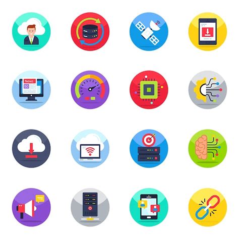 Premium Vector Pack Of Network And Communication Flat Icons