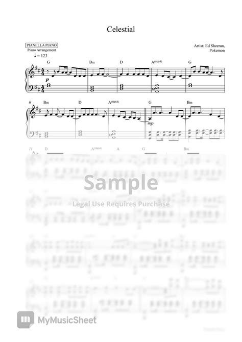 Ed Sheeran Pokemon Celestial Piano Sheet Sheets By Pianella Piano