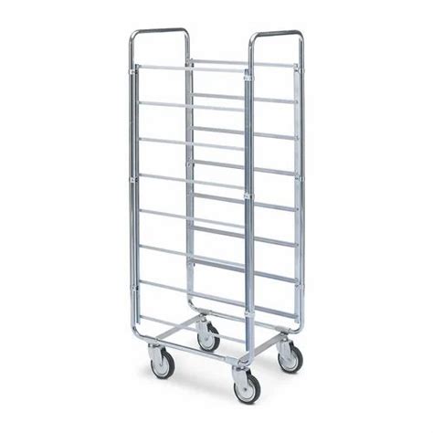 White Mild Steel Tray Rack Trolley Size Dimension X X Ft