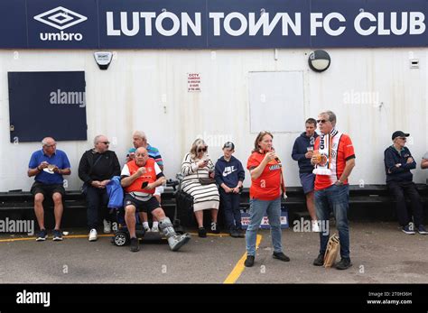 Luton Town Fans Enjoy Some Food And Drinks Before The Premier League