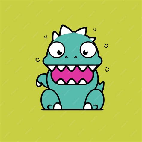 Premium Vector Vector Adorable Godzilla A Playful Twist On A