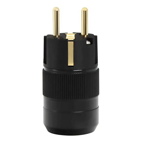 Factory Directly Offer 24k Gold Plated Eu Male Plug Hifi Schuko Power