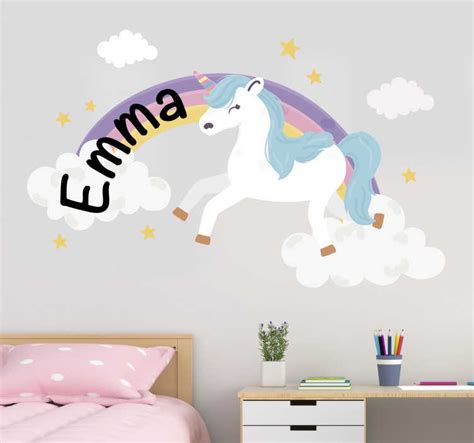 Customizable unicorn rainbow illustration sticker - TenStickers