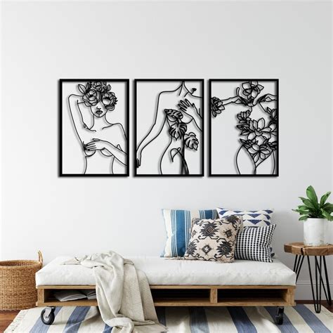 Set Of Naked Female Body Metal Wall Art Naked Woman Body Etsy Australia