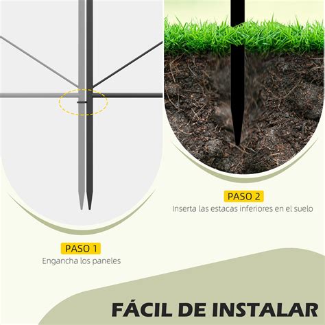 Outsunny Vallas Decorativas para Jardín de 5 Paneles 305x62 cm Cerca