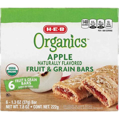 H E B Organics Fruit And Grain Bars Apple Shop Granola And Snack Bars At H E B