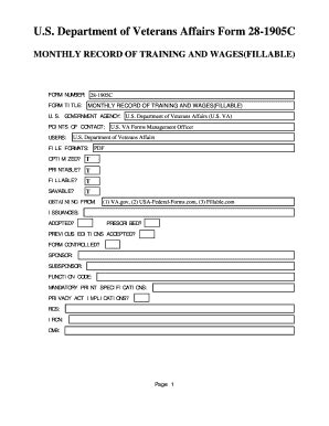 Fillable Online Us Department Of Veterans Affairs Form C Monthly