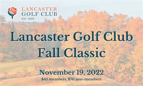 Lancaster Golf Club Fall Classic | Lancaster Golf Club