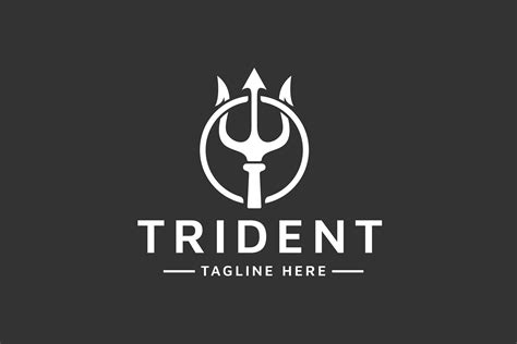 Vintage Trident Symbol Poseidon Neptune God Triton King Logo Design By