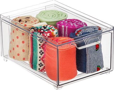 Buy Mdesign Stackable Storage Containers Box With Pull Out Drawer