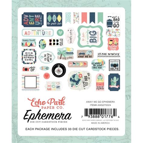 Echo Park Cardstock Ephemera 33pkg Icons Away We Go