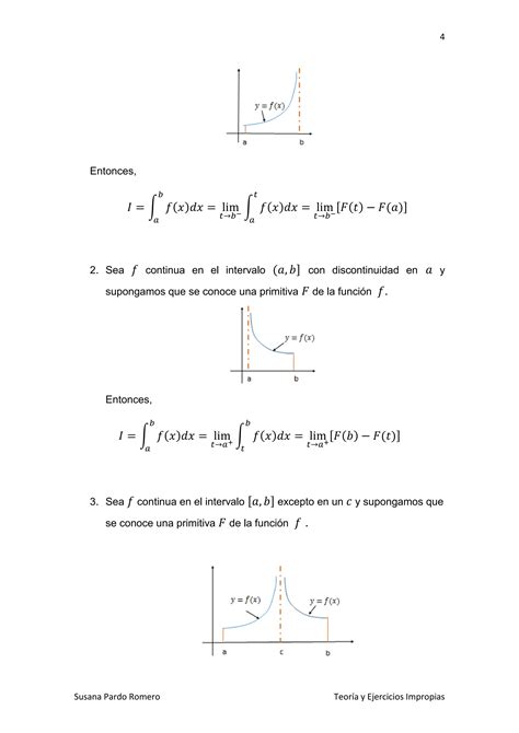 Teoria Y Ejercicios Integrales Impropias Pdf