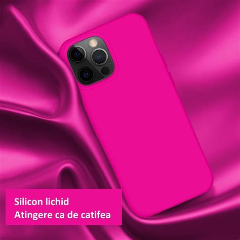 Husa De Protectie Compatibila Cu IPhone 13 Pro Max Hot Pink Liquid