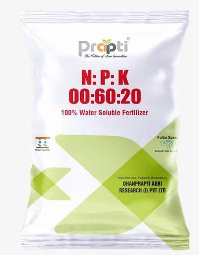 Powder White Prapti Npk 00 60 20 1Kg And 25Kg Bag At Rs 550 Kg In Sangli