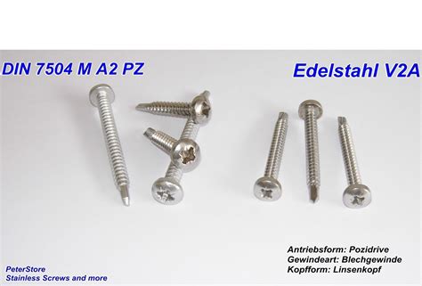 100 Bohrschrauben DIN 7504M 2 9mm Edelstahl VA Linsenkopf Blechschraube