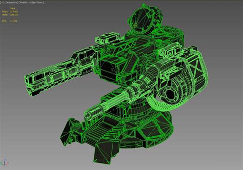 Guns turret model - TurboSquid 1167385