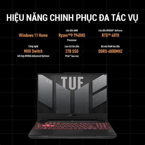 Laptop Asus Gaming Tuf Fa Nu Lp W R Hs Gb Ram Gb Ssd