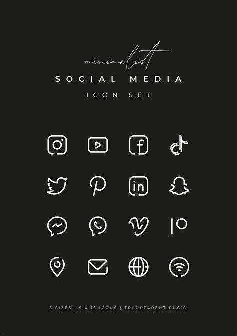 White Social Media Icons. Minimalist Social Media Logos. | Etsy ...