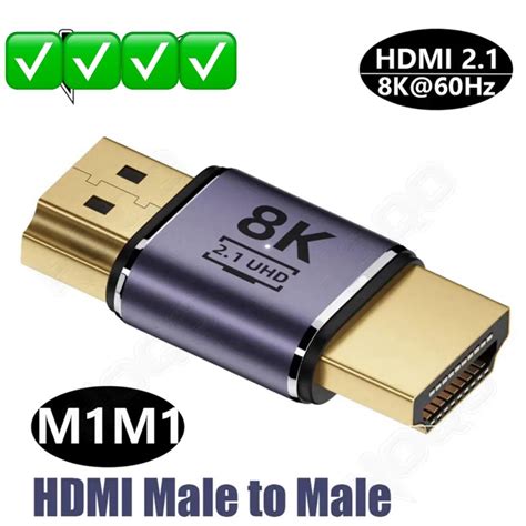 Hdmi อะแดปเตอร์8k 4k 120hz 270องศา Hdmi อะแดปเตอร์ตัวผู้ Hdmi To Hdmi ตัวผู้ผู้ รูปร่าง ตรง