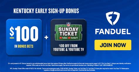 Fanduel Kentucky Promo Code 100 Bonus 100 Nfl Sunday Ticket