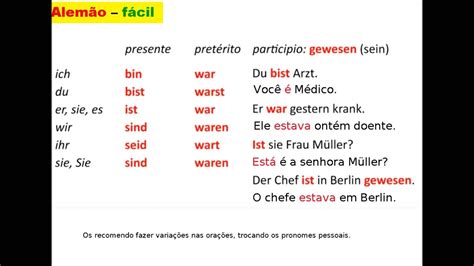 Alemão Fácil Verbos Em Alemão Sein Ser Estar Youtube