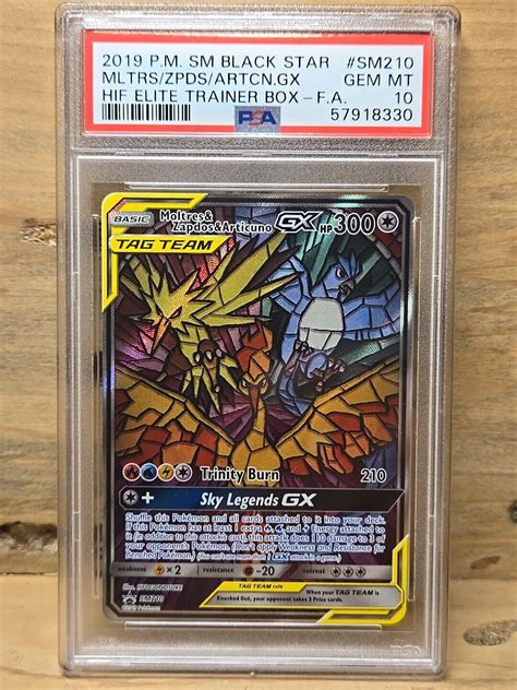 Moltres Zapdos Articuno Gx Sun Moon Black Star Promo Sm