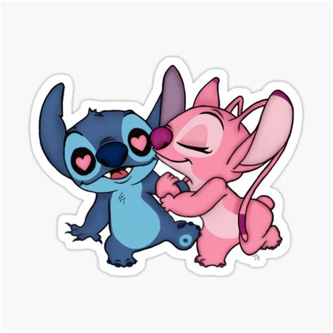 Stitch And Angel Sticker For Sale By Farmerbodhia Redbubble