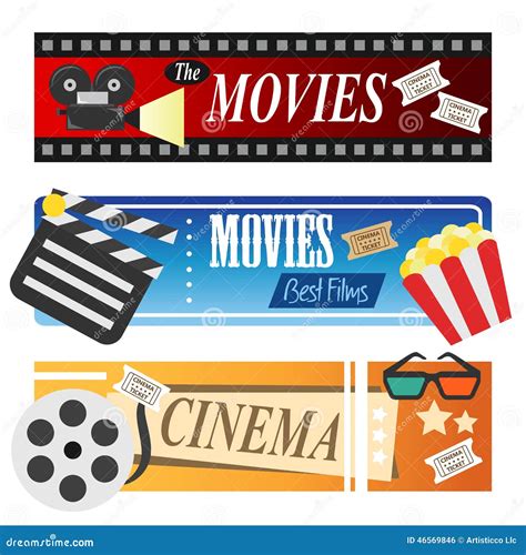 Movie Banners Stock Vector Illustration Of Clipart Drawing 46569846