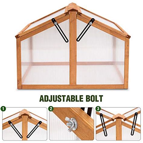 Mcombo Double Box Wooden Greenhouse Cold Frame Raised Plants Bed