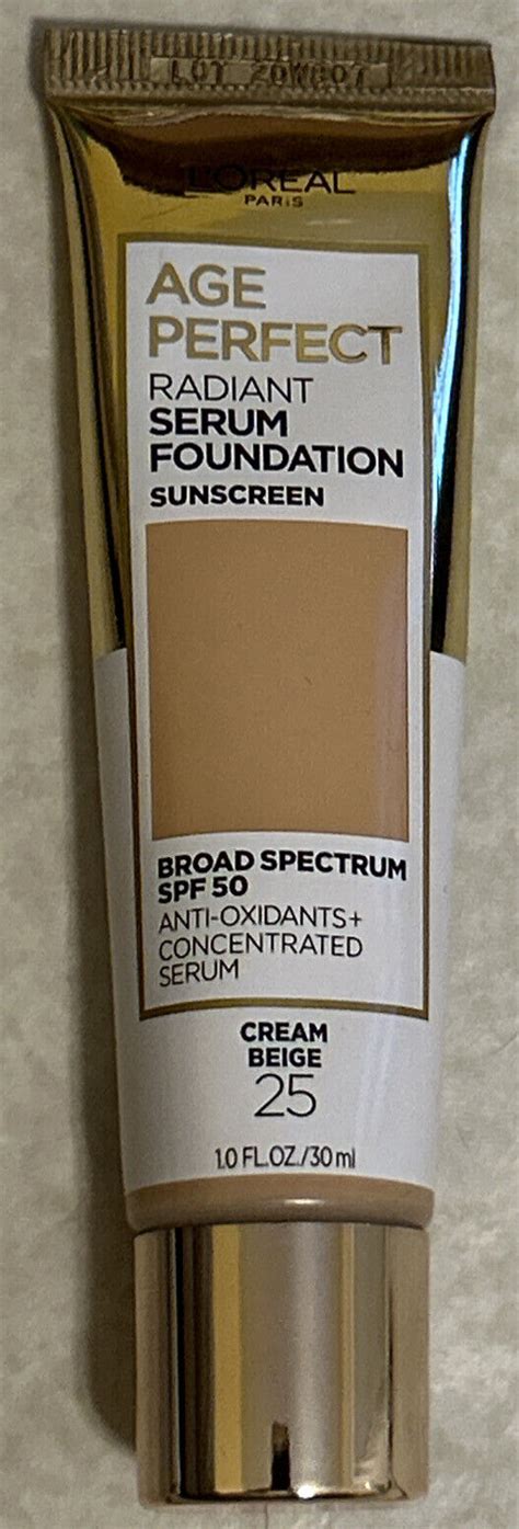 L Oreal Age Perfect Radiant Serum Foundation SPF 50 25 Cream Beige