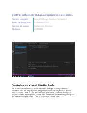 Sánches Leonardo R2 U1 docx Reto 2 Editores de código compiladores
