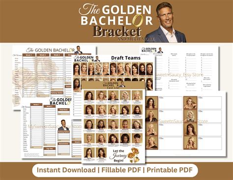 The Golden Bachelor Bracket Season 1 Bachelor Fantasy - Etsy