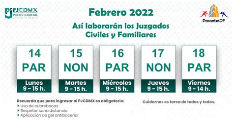 Calendario De Juzgados Pares Y Nones De La Cdmx Pasantes Df