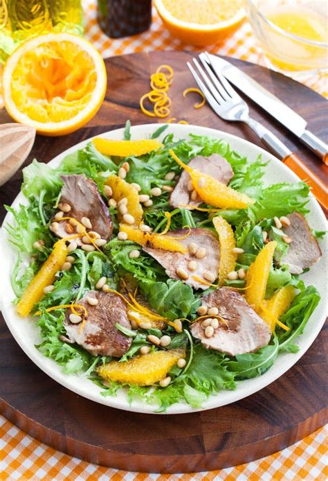 Duck Breast and Orange Salad Stock Image - Image of appetizer, duck ...