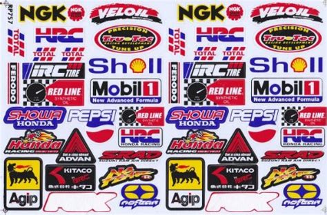 Sponsor Racing Decal Sticker Tuning Racing Sheet Size 27 X 18 Cm For