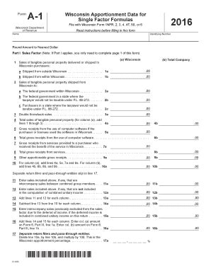 Fillable Online Revenue Wi Ic Form A Wisconsin Apportionment