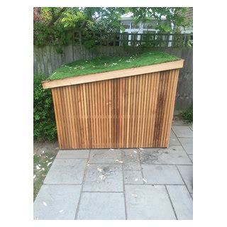 Slot In Bike Shed With Living Roof Contemporary Shed London By